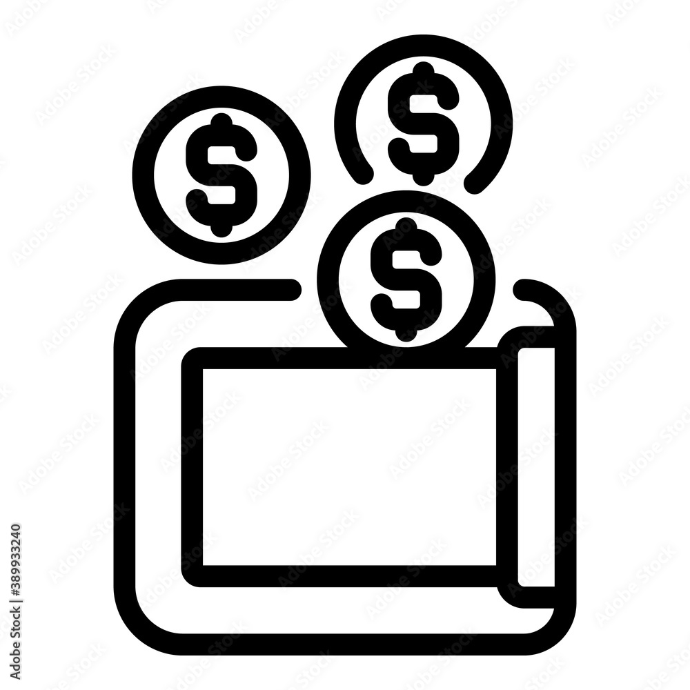 Poster website monetization icon. outline website monetization vector icon for web design isolated on white