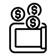 Website monetization icon. Outline website monetization vector icon for web design isolated on white background