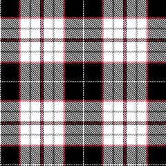 Tartan Cloth Pattern. Checkered plaid vector illustration. Seamless background of Scottish style great for wallpapers, textiles, decorations, wrappings. The red, white, and black colors.