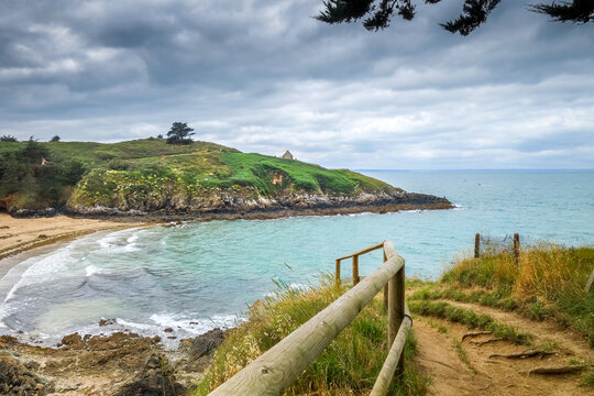 Cove and beach landscape in Brittany, France