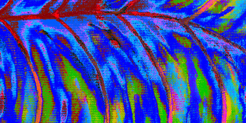 Pink Flora Design. Blue Plant Background. Azure