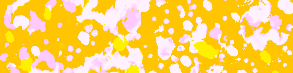 Bright Artistic Background. Colourful Modern Artwork. Pink Tie Dye Illustration. Yellow Exotic Panorama. Sunny Artistic Illustration. White Dyed Texture. Colourful Abstract Backdrop.