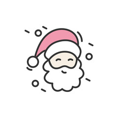 Santa Claus color icon. New year celebration. Celebrating moments, details and festive decorations. Christmas and New Year holidays concept. Isolated vector illustration