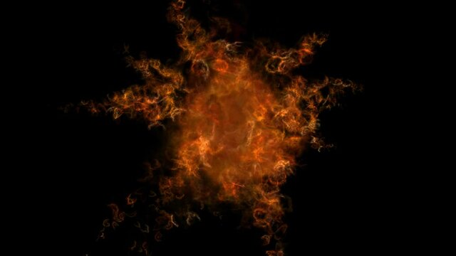  slow motion of fire  on black background. 