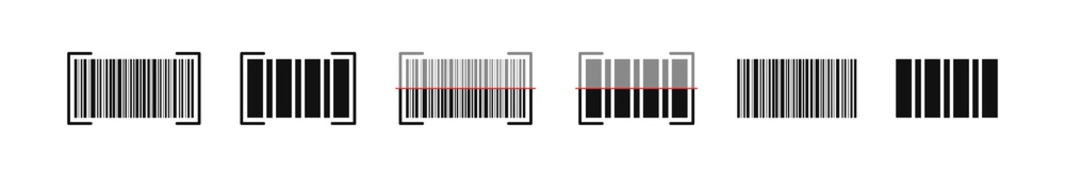 Barcode scanning vector icon, bar code scan laser islated symbol illustration