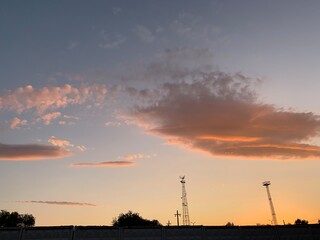 sunset over the city