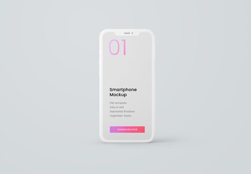 Clay Smartphone Mockup for Application UI Designs