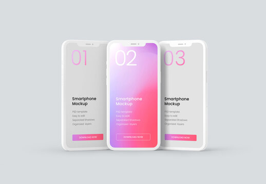 Clay Smartphone Mockup for Application UI Designs
