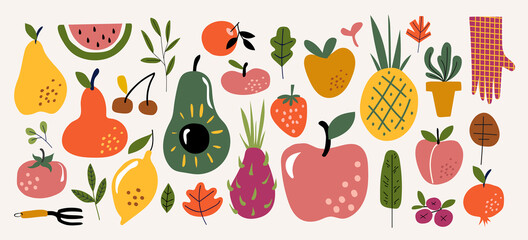 Modern abstract elements set, minimal design, vector illustration.