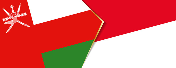 Oman and Monaco flags, two vector flags.