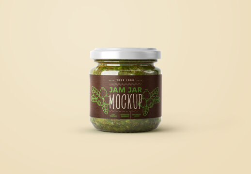 Small Jam Jar Mockup