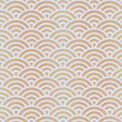Seamless abstract white and gold pattern. Background with geometric waves. Endless stylish texture. Ripple monochrome backdrop. Creative geometric and colorful texture.