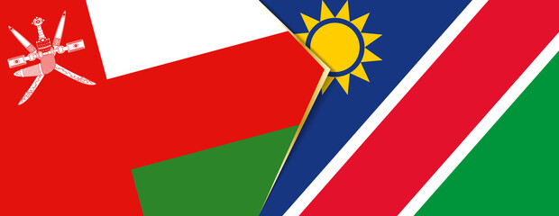 Oman and Namibia flags, two vector flags.