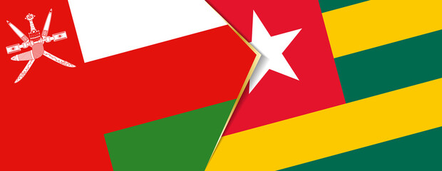 Oman and Togo flags, two vector flags.
