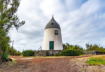 Fototapeta na wymiar Azores, island of Graciosa, traditional Windmill . Portugal