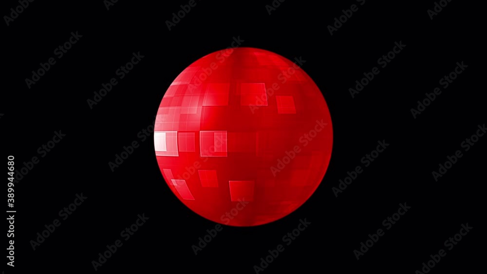 Poster 4k 3d abstract red futuristic technolog sphere ball effect element isolate with alpha channel quickt