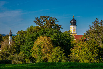 St. Martin church and monestery, Bernried at lake Starnberg, Bavaria, Germany