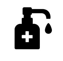 Black flat antiseptic sanitizer icon on white background