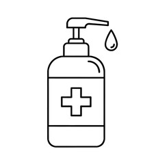 Black flat antiseptic sanitizer icon on white background