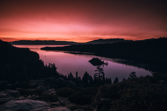 sunset over the lake © Jake