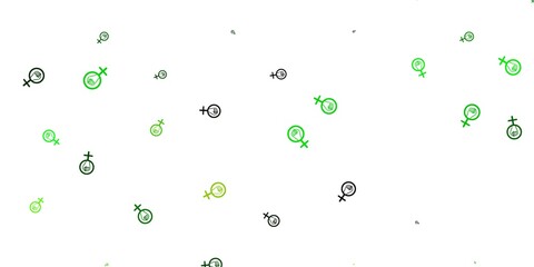 Light Green, Yellow vector template with businesswoman signs.