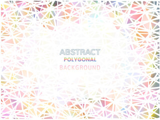 Abstract colorful polygonal doodle with blank space BG