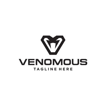 modern viper snake head logo icon vector design, simple venomous cobra logo for sport game team 