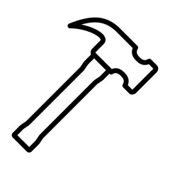 Hammer icon outine style design, hand tool vector symbol