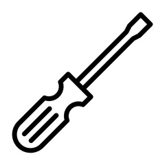 Screwdriver icon outine style design, hand tool vector symbol