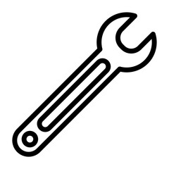 Wrench icon outine style design, hand tool vector symbol