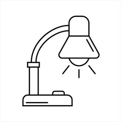Table lamp icon isolated on a white background.