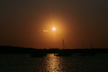 sunset over the river