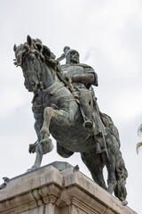 historical monument of a horse in Valencia Spain