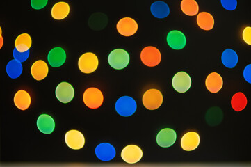 Bokeh lights background. Abstract multicolored light. Christmas concept.