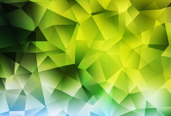 Light Green, Yellow vector polygon abstract backdrop.