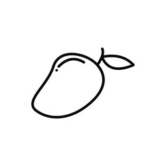 Mango linear icon isolated on a white background. Vector illustration of tropical exotic fruit
