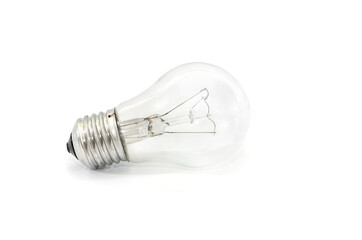 incandescent lamp on a white background. close-up.