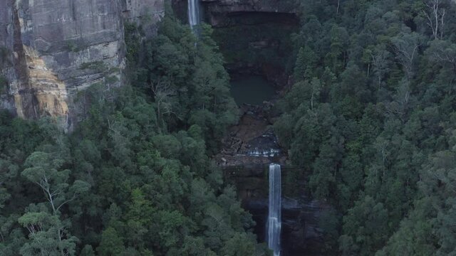 2020 - An excellent aerial close-up shot shows Belmore Falls in New South Wales, Australia.