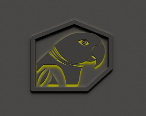 3d parrot logo design