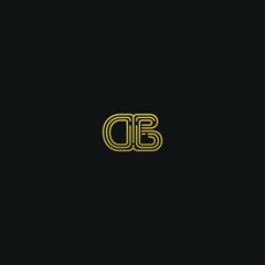 Creative modern geometric trendy unique artistic inverted conjoined black and golden color DB BD D B  initial based letter icon logo.