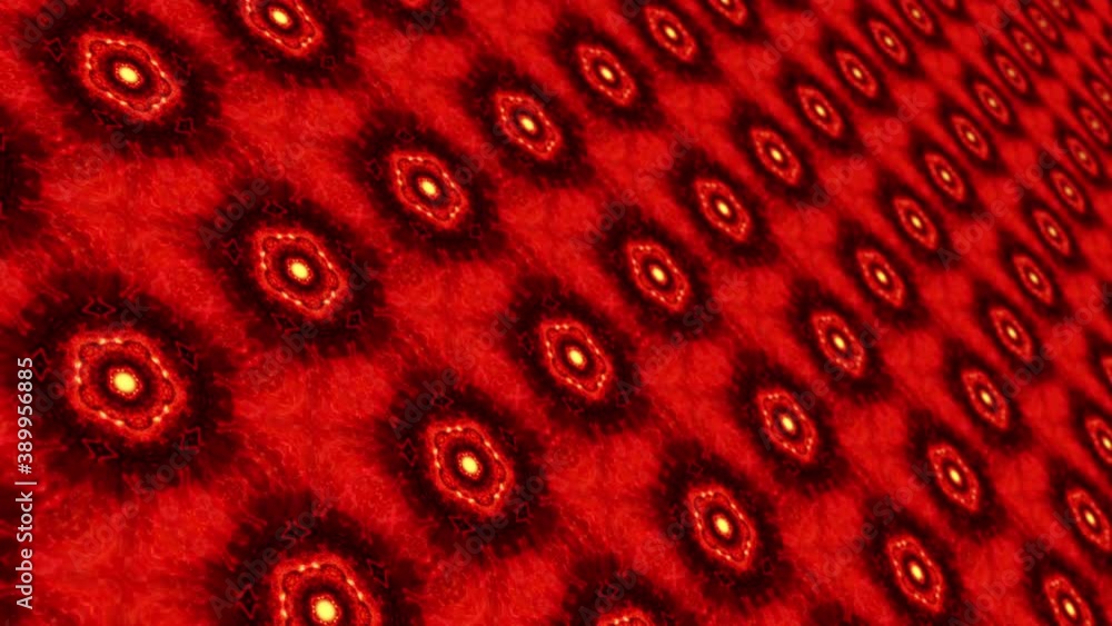 Poster abstract loop motion red geometric mandala pattern like flower. 4k 3d perspective seamless animation