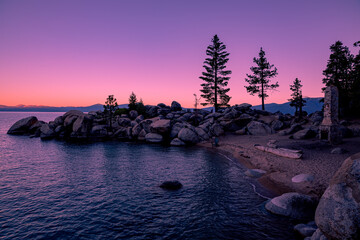 sunset over the Lake Tahoe 