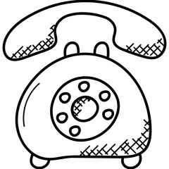 
Telephonic chat, contact doodle design icon
