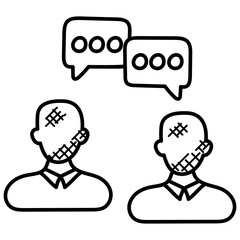 
Doodle icon image of chat balloons, concept of chatting and communication
