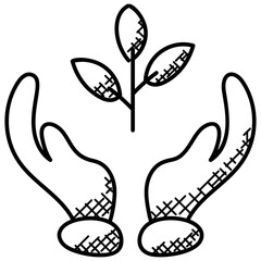
Hands holding plant represents concept of Environmental protection
