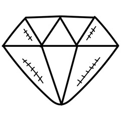 
doodle design of a diamond, symbolising premium quality 
