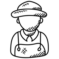 
doodle icon design of gardener

