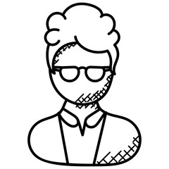 
Doodle icon design of scientist 
