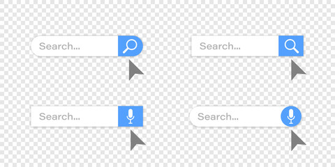 Search bar. Search vector icon. Search bar with voice input. Vector illustration