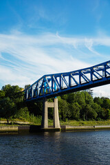 Fototapeta na wymiar Queen Elizabeth II bridge (metro bridge) over the river Tyne in Newcastle upon Tyne